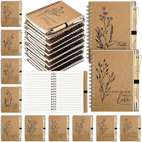 Set of 40 Christian Bible Verse Notebooks with Pens