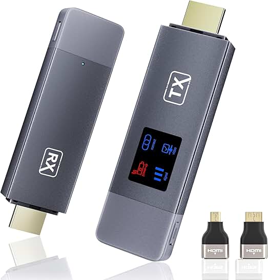 Wireless HDMI Transmitter and Receiver, 4K/1080P, LED Display