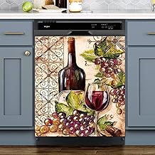 Rustic Red Wine Bottle Dishwasher Magnet, 23x26 inches