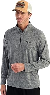 Men's lightweight 1/4 zip long sleeve pullover with UPF protection