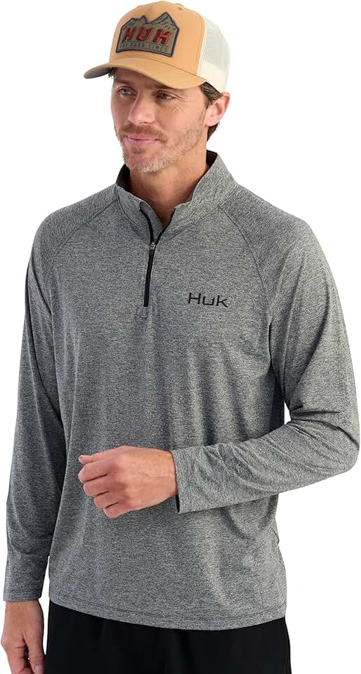 Men's lightweight 1/4 zip long sleeve pullover with UPF protection