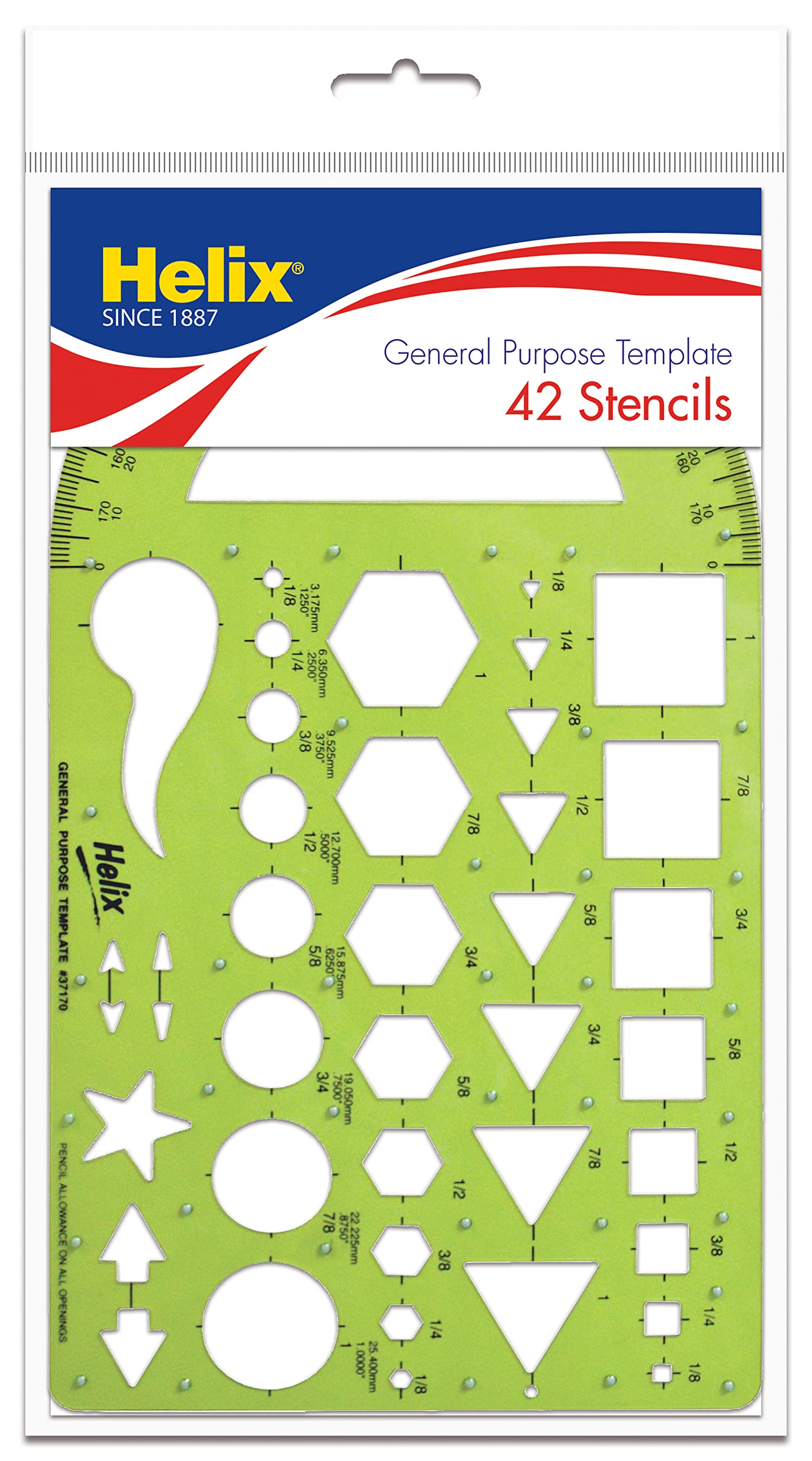 General Purpose Drawing Template with 41 Shapes