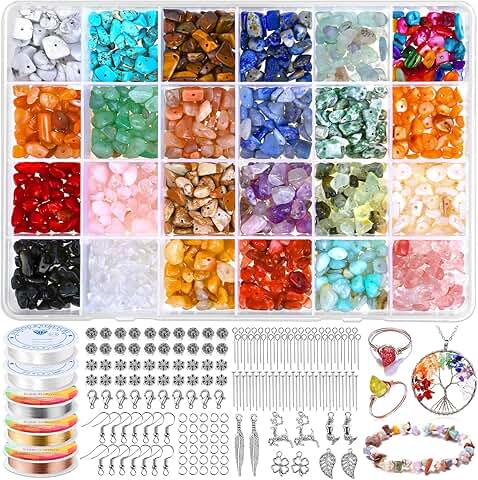Crystal Jewelry Making Kit with 24 Colors Beads and Pendants