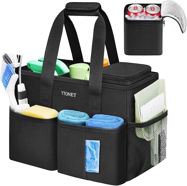Water-Resistant Cleaning Supplies Organizer with Handle