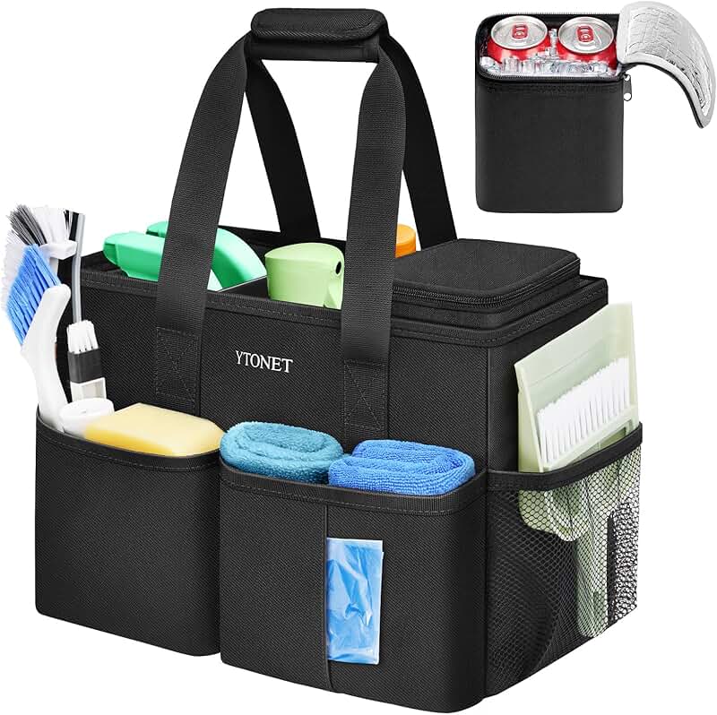 Water-Resistant Cleaning Supplies Organizer with Handle