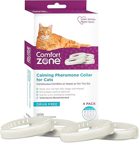 4-Pack Cat Calming Collars for Stress Relief