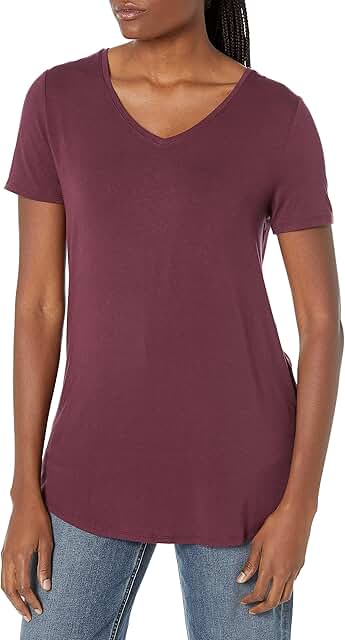 Women's Relaxed Short-Sleeve V-Neck Tunic