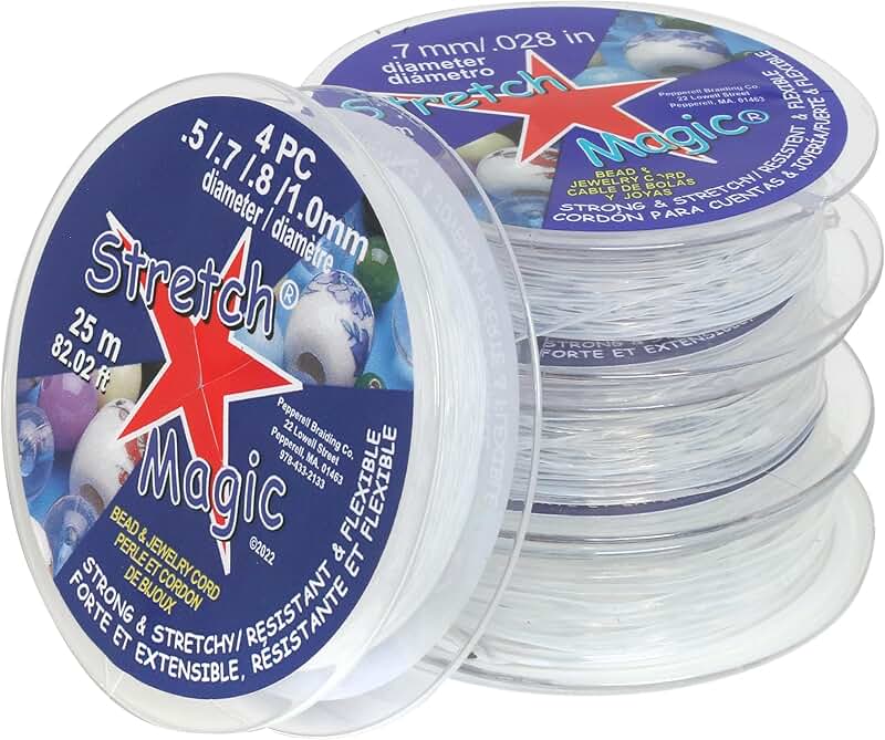Clear Stretch Magic Elastic Beading Cord, 4 Pack