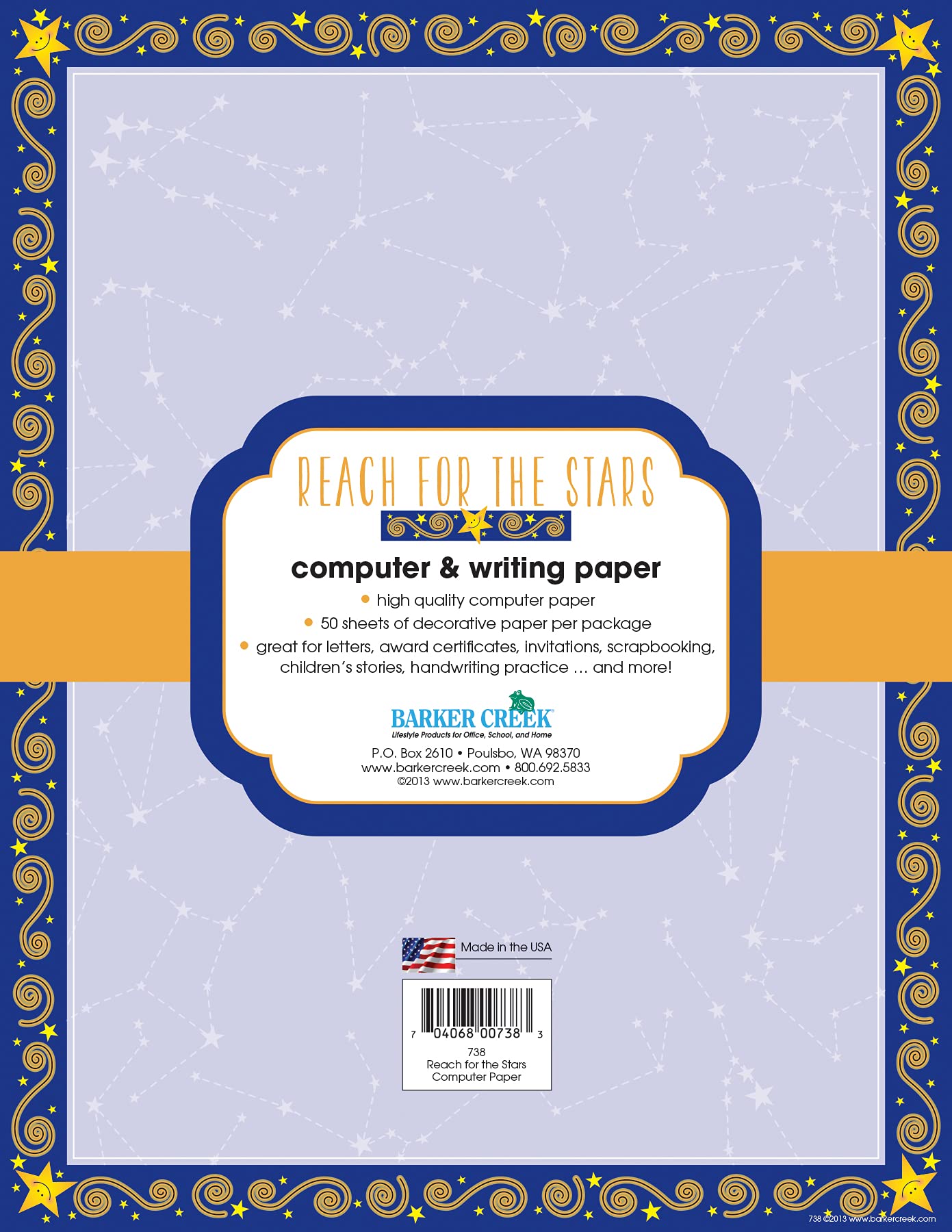 Decorative Star-Themed Printer Paper, 8.5 x 11, 50 Sheets