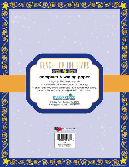 Decorative Star-Themed Printer Paper, 8.5 x 11, 50 Sheets