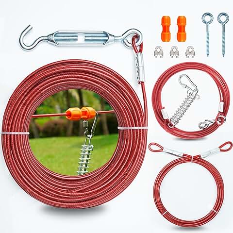 Heavy Duty Dog Tie Out System for Yard and Outdoors