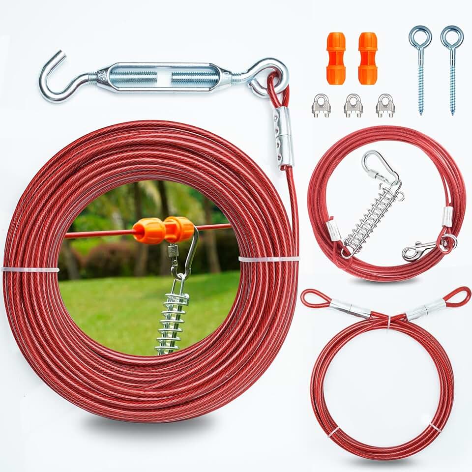 Heavy Duty Dog Tie Out System for Yard and Outdoors