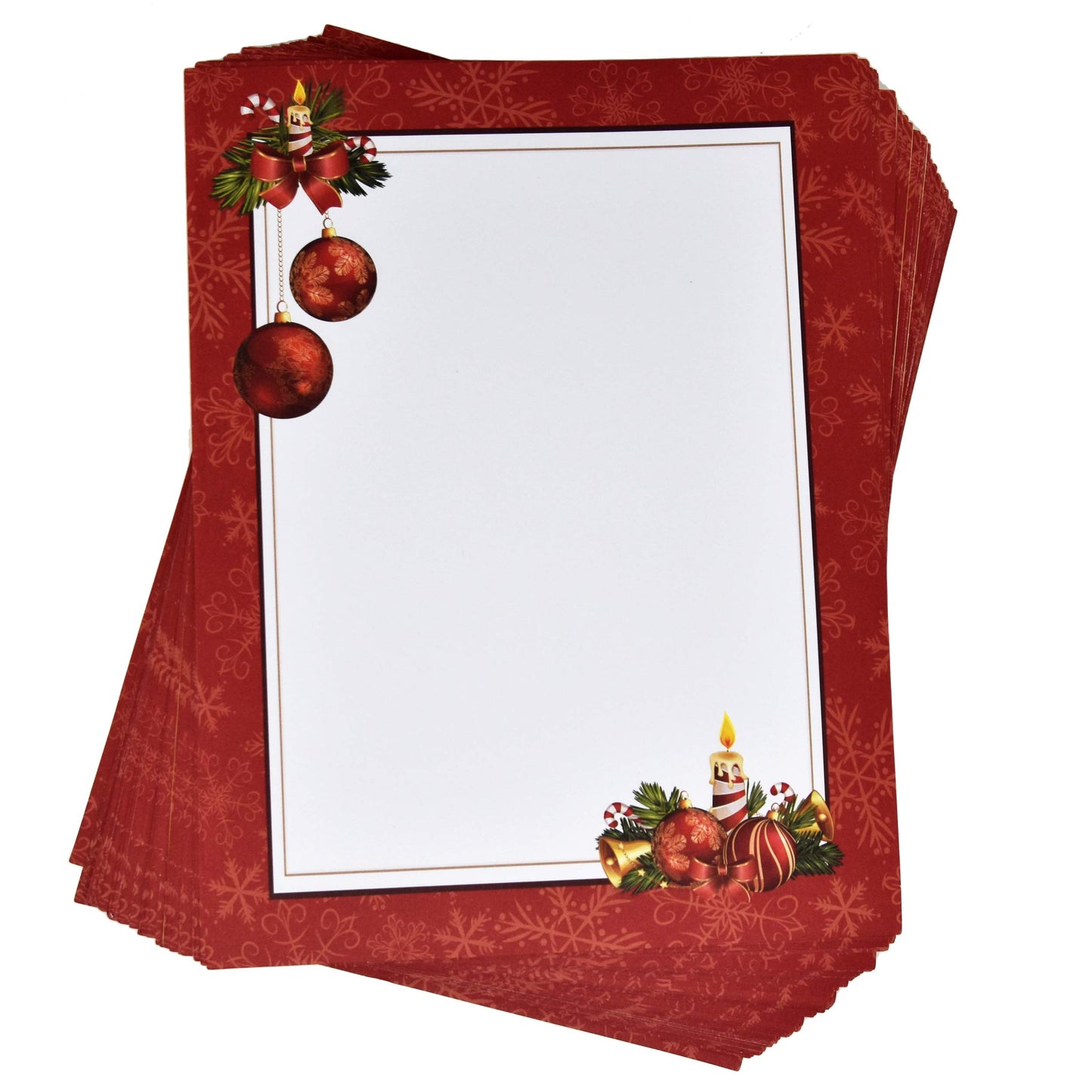 Letter Paper Pack with Holiday Bell Design, 8.5" x 11"