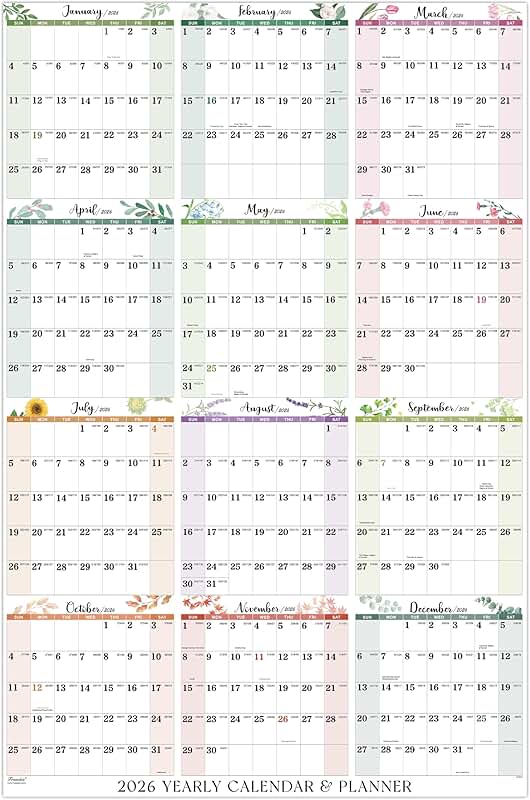 2026 Wall Calendar with Julian Dates