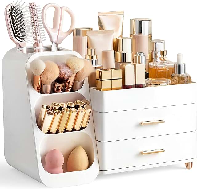 Large White Makeup and Cosmetic Organizer