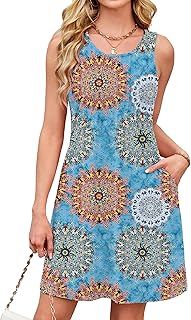 Summer Sleeveless Dress with Pockets and Eyelet Details