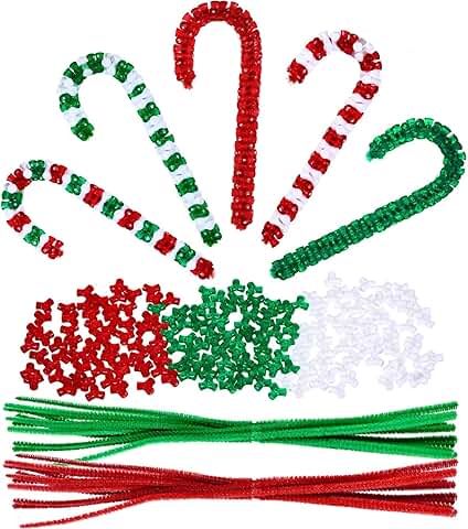 1170-Piece Christmas Beaded Ornament Kit with Tri Beads and Stems