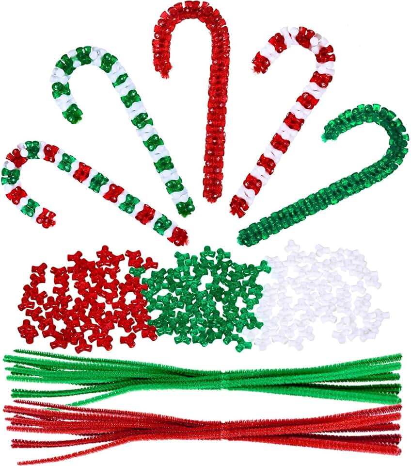 1170-Piece Christmas Beaded Ornament Kit with Tri Beads and Stems
