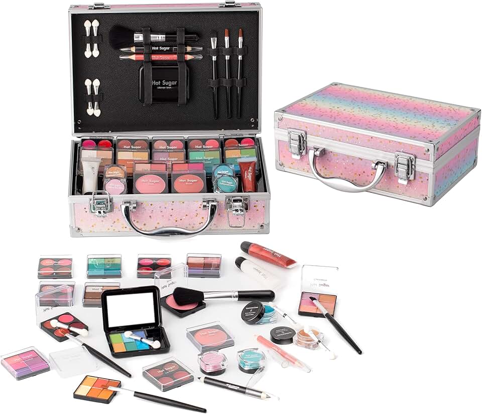 Colorful Makeup Kit for Teen Girls with Brushes and Mirror