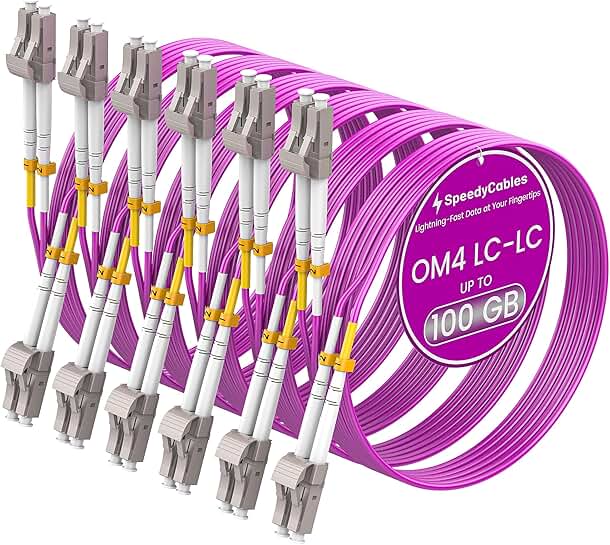 10m LC to LC Multimode Fiber Patch Cable, 6-Pack