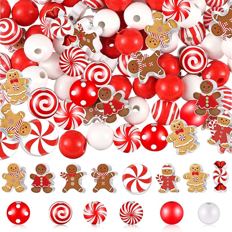 200 Christmas Beads for Crafts and Decorations