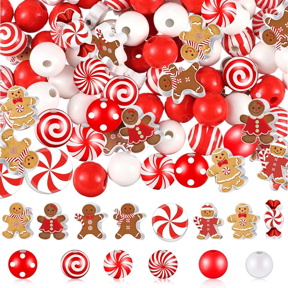 200 Christmas Beads for Crafts and Decorations