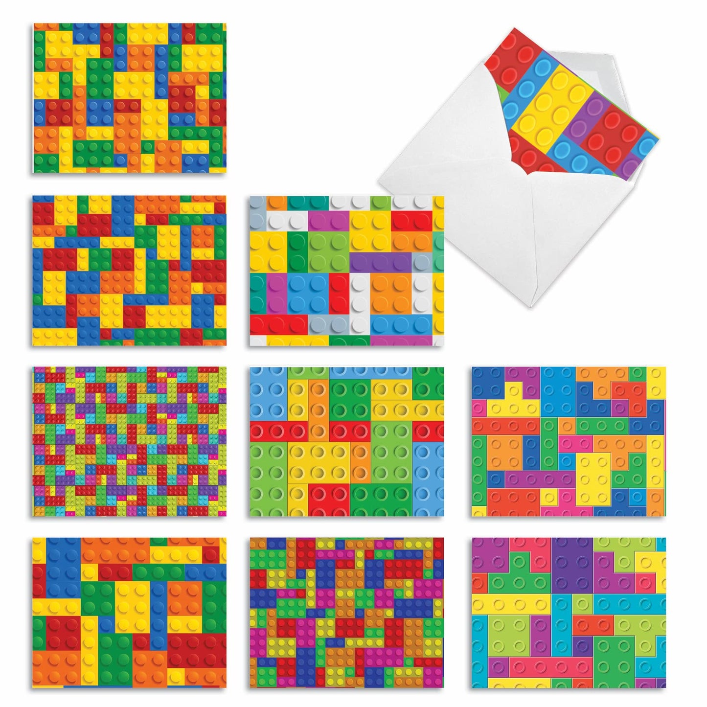 10 Colorful Kids Greeting Cards with Envelopes
