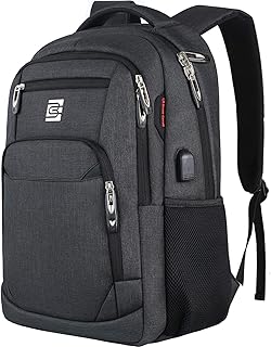 Slim water-resistant laptop backpack with USB port