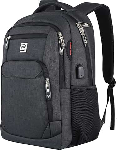Slim water-resistant laptop backpack with USB port