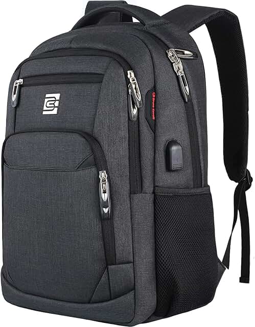 Slim water-resistant laptop backpack with USB port