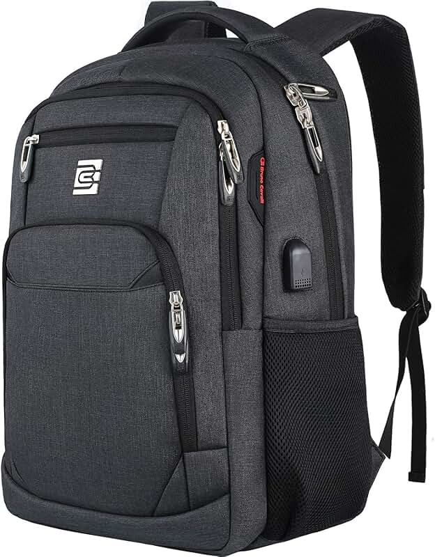 Slim water-resistant laptop backpack with USB port