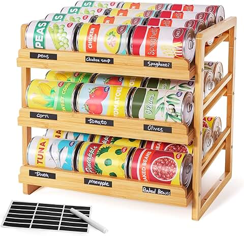 3-Tier Bamboo Can Organizer for Pantry