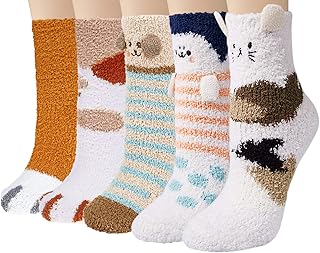 Five Pairs of Women's Warm Fuzzy Cozy Socks