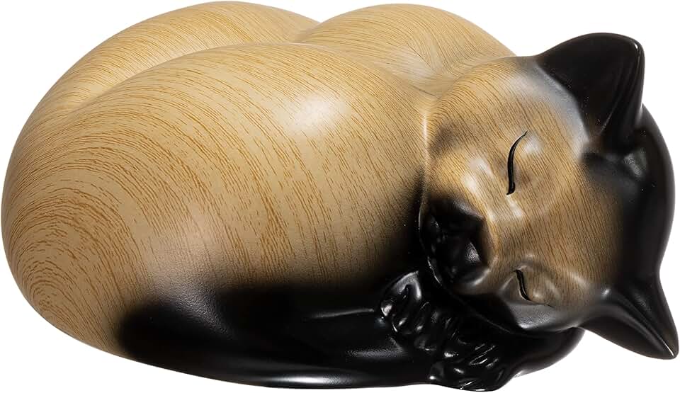 Small Animal Urn for Cat Ashes in Khaki
