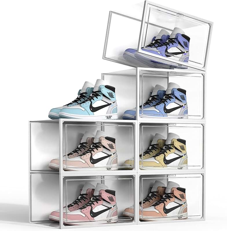 Spring 6 Pack Clear Shoe Storage Boxes