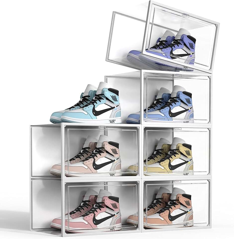 Spring 6 Pack Clear Shoe Storage Boxes