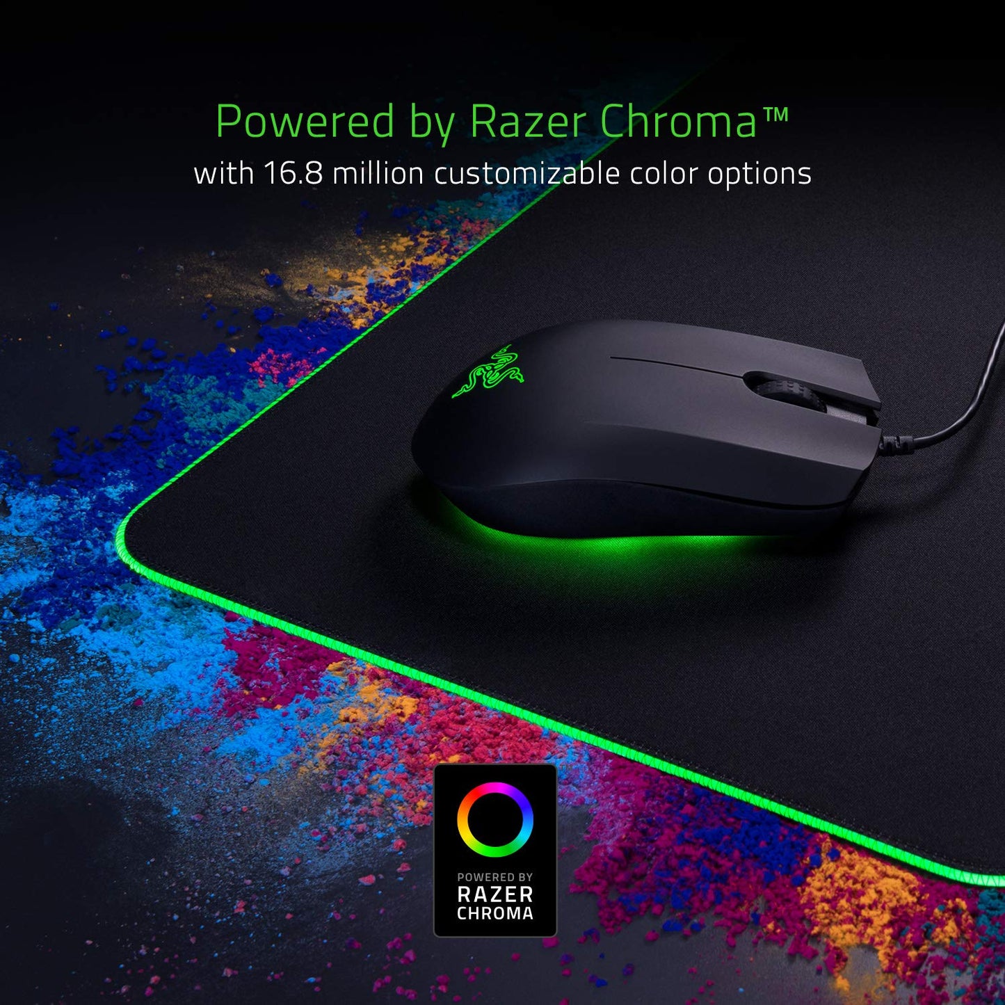 Goliathus Extended Chroma Gaming Mousepad: Customizable Chroma RGB Lighting - Soft, Cloth Material - Balanced Control & Speed - Non-Slip Rubber Base - Classic Black