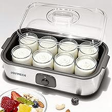 Yogurt Maker with 8 Glass Jars and One-Touch Control