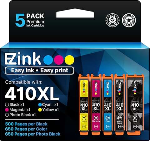 Remanufactured Ink Cartridges for Epson 410 Series, 5 Pack