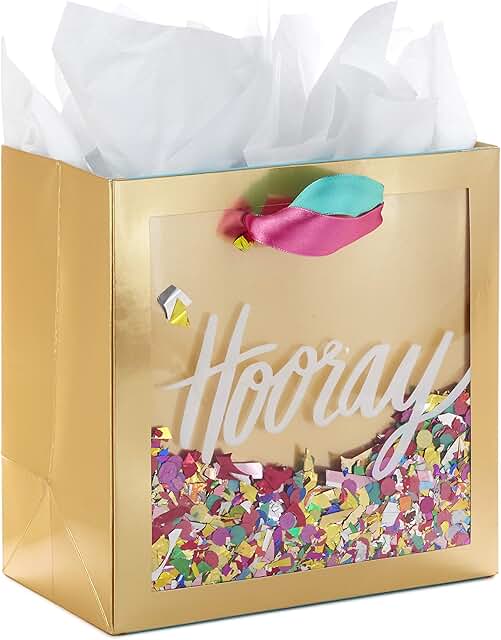 7-inch Gold and Confetti Gift Bag with Tissue