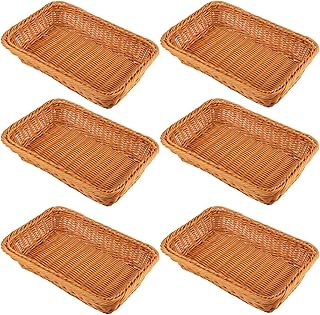 Set of 6 Large 12-Inch Wicker Storage Baskets