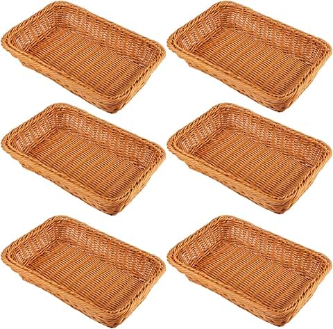 Set of 6 Large 12-Inch Wicker Storage Baskets