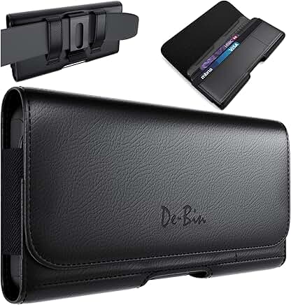 Universal Belt Holster for iPhone and Cellphone with Clip and Card Pouch