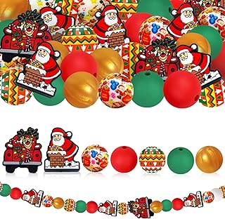 Christmas 59pcs Santa and Reindeer Beads for Crafts