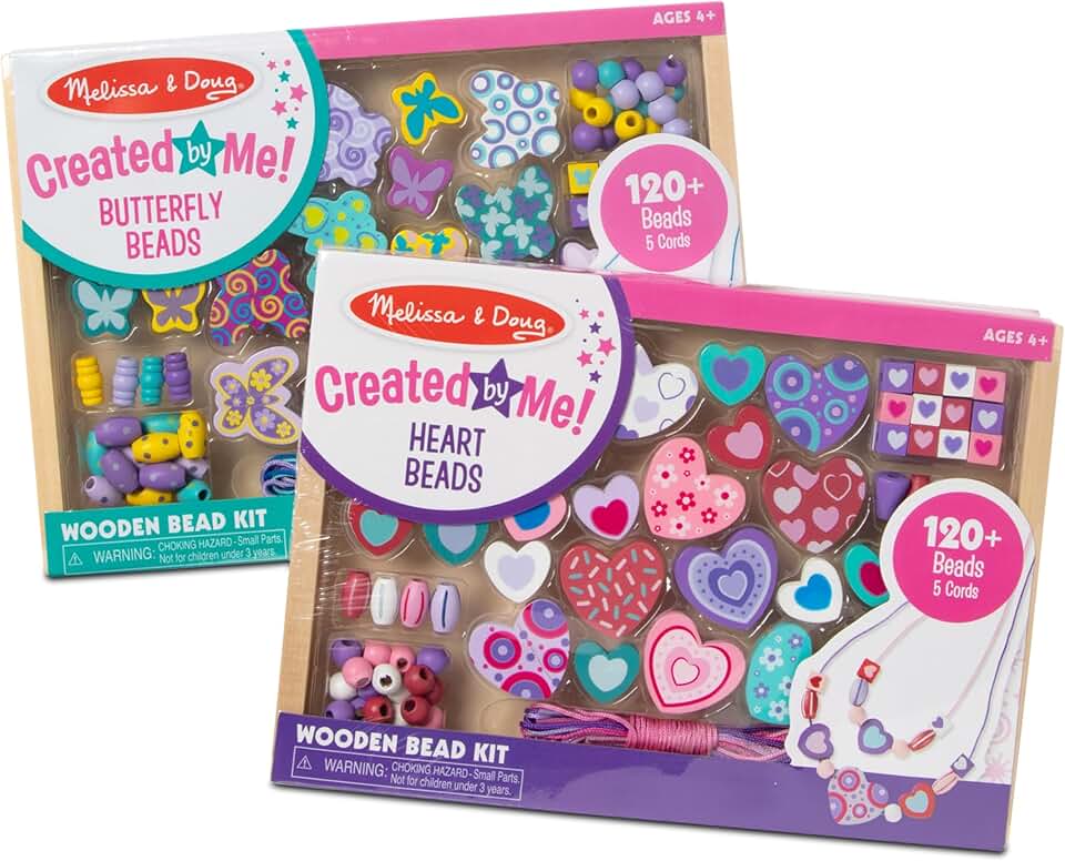 Sweet Hearts and Butterfly Friends Bead Set with 250+ Wooden Beads