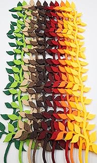 50pcs Mixed Color 2mm Felt Vine Leaves for DIY Crafts