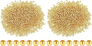 1000pcs 2mm Gold-Plated Brass Beads for Jewelry Making