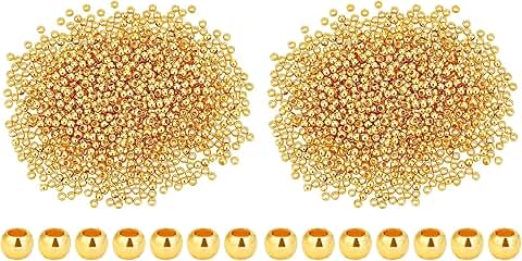 1000pcs 2mm Gold-Plated Brass Beads for Jewelry Making