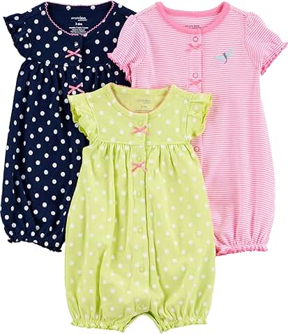Three-pack of baby girl snap-up rompers