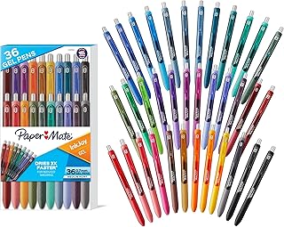 Assorted Gel Pens, Medium Point, 36 Pack